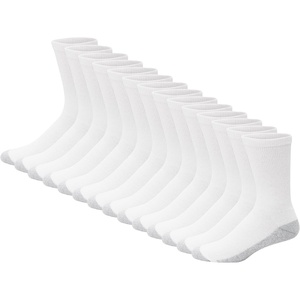 image:imageHanes Mens Double Tough Socks Crew and Ankle Moisturing Wicking Socks Black amp White MultiPacksWhite  Crew 14 Pair
