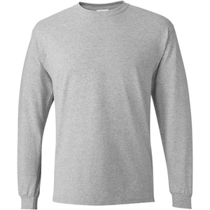 image:imageHanes Mens Essentials LongSleeve TShirt Crewneck Cotton TShirts for Men 2PackLight Steel  2 Pack