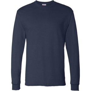 image:imageHanes Mens Essentials LongSleeve TShirt Crewneck Cotton TShirts for Men 2PackNavy  2 Pack