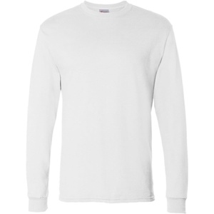 image:imageHanes Mens Essentials LongSleeve TShirt Crewneck Cotton TShirts for Men 2PackWhite  2 Pack