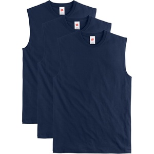 image:imageHanes Mens Essentials Midweight Muscle TShirt Pack Cotton Muscle Tank Shirts 3PackAthletic Navy