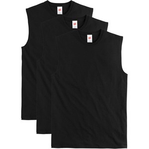 image:imageHanes Mens Essentials Midweight Muscle TShirt Pack Cotton Muscle Tank Shirts 3PackBlack