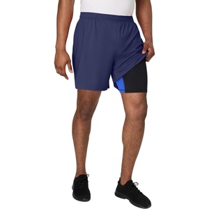 image:imageHanes Mens Moves Workout Shorts with Boxer Brief Liner amp Total Support Pouch MoistureWicking Shorts 7 InseamImperial Indigo