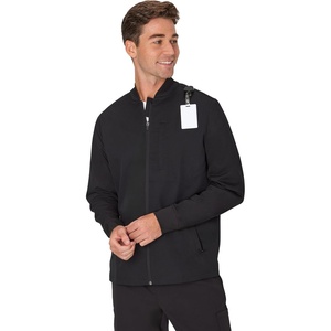 image:imageHanes Mens Scrubs Healthcare Jacket Zipup Scrub Jacket for Men Moisturewicking amp Odor ControlNew Ebony