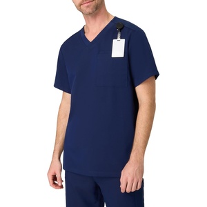 image:imageHanes Mens Scrubs Healthcare Top Scrub Shirt for Men MoistureWicking amp Odor Control One PocketAthletic Navy