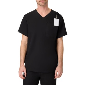 image:imageHanes Mens Scrubs Healthcare Top Scrub Shirt for Men MoistureWicking amp Odor Control One PocketNew Ebony