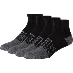 image:imageHanes Mens Socks Absolute Comfort Cushioned Moisturewicking Seamless Toe 4 Pack Ankle Crew and Heel Shield SocksBlackGray  Ankle