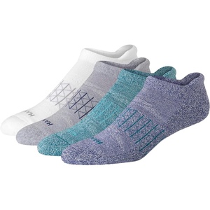 image:imageHanes Mens Socks Absolute Comfort Cushioned Moisturewicking Seamless Toe 4 Pack Ankle Crew and Heel Shield SocksBlueGray  Heel Shield