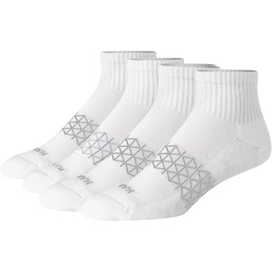 image:imageHanes Mens Socks Absolute Comfort Cushioned Moisturewicking Seamless Toe 4 Pack Ankle Crew and Heel Shield SocksWhite  Ankle