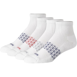 image:imageHanes Mens Socks Absolute Comfort Cushioned Moisturewicking Seamless Toe 4 Pack Ankle Crew and Heel Shield SocksWhite Color  Ankle