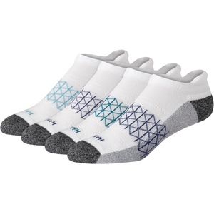 image:imageHanes Mens Socks Absolute Comfort Cushioned Moisturewicking Seamless Toe 4 Pack Ankle Crew and Heel Shield SocksWhiteGray Foot  Heel Shield