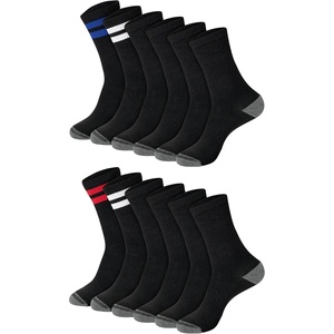 image:imageHanes Mens Socks Active Cool Xtemp Lightweight Moisturewicking Cushioned Ankle Crew and No Show 12 and 14 Pair PacksBlack Stripe  Crew 14 Pair