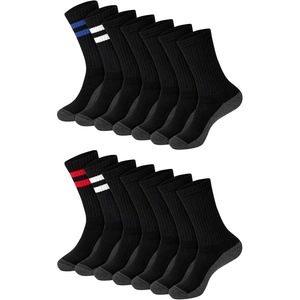 image:imageHanes Mens Socks Xtemp Cushioned Low Cut Socks 12 amp 14 Pair PacksBlack Stripe  Crew 14 Pair