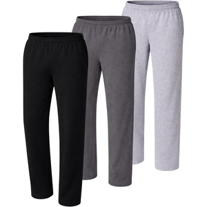 image:imageHanes Mens Sweatpants Pack  3Pack  Essentials Midweight Cotton Jersey Lounge Pants  Open Bottom  Pockets  32BlackCharcoal HeatherLight Steel