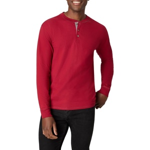 image:imageHanes Mens TShirts Mens Beefyt Henley Shirts Mens Cotton Long Sleeve ShirtsBurnt Brick
