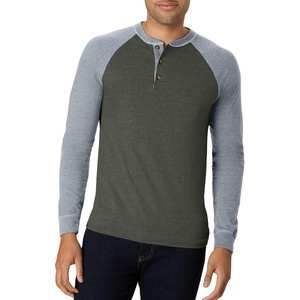 image:imageHanes Mens TShirts Mens Beefyt Henley Shirts Mens Cotton Long Sleeve ShirtsCamouflage GreenOxford Gray