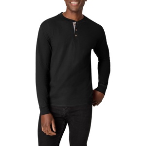 image:imageHanes Mens TShirts Mens Beefyt Henley Shirts Mens Cotton Long Sleeve ShirtsEbony