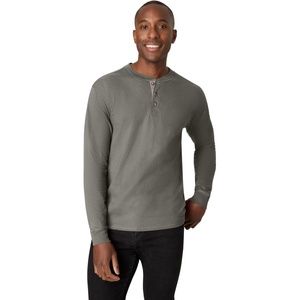 image:imageHanes Mens TShirts Mens Beefyt Henley Shirts Mens Cotton Long Sleeve ShirtsPebblestone Crossdye