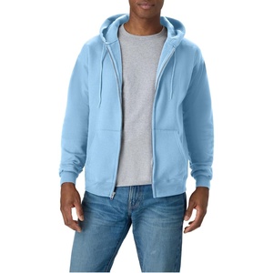 image:imageHanes Mens Zipup Hoodie Ecosmart Fleece Fullzip Hoodie for Men Hooded SweatshirtLight Blue