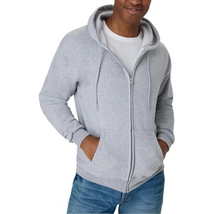 image:imageHanes Mens Zipup Hoodie Ecosmart Fleece Fullzip Hoodie for Men Hooded SweatshirtLight Steel