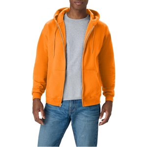 image:imageHanes Mens Zipup Hoodie Ecosmart Fleece Fullzip Hoodie for Men Hooded SweatshirtSafety Orange