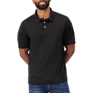 image:imageHanes Sport Mens Polo Shirt Mens Cool DRI MoistureWicking Performance Polo Shirt Jersey Knit Performance Polo ShirtBlack