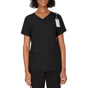image:imageHanes Womens Hanes Womens Premium Scrubs Top with Pockets Comfort Fit Scrubs for Women Nurse EssentialsNew Ebony