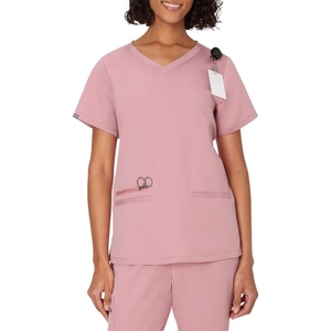 image:imageHanes Womens Hanes Womens Premium Scrubs Top with Pockets Comfort Fit Scrubs for Women Nurse EssentialsPink Mauve