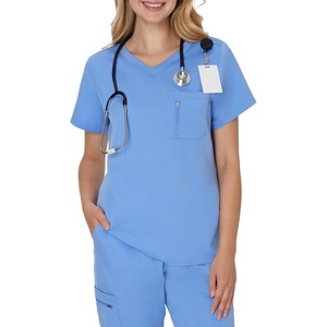 image:imageHanes Womens Premium Scrubs Top with Single Pocket Comfort Fit Scrubs for Women Nurse EssentialsCeil Blue 2