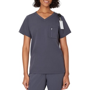 image:imageHanes Womens Premium Scrubs Top with Single Pocket Comfort Fit Scrubs for Women Nurse EssentialsPeppercorn Grey