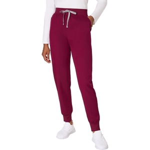 image:imageHanes Womens Scrub Joggers Comfort Fit Healthcare Pants for Women MoistureWicking Medical Scrubs with Odor ControlAfternoon Burgundy
