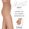 image:imageHanes Alive Womens Full Support Control Top Reinforced Toe PantyhoseLittle Color Pack of 3
