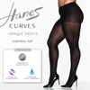image:imageHanes Curves Womens Control Top Sheer Toe Silky Opaque Wicking Cool Comfort Plus Size PantyhoseBlack