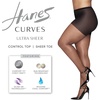 image:imageHanes Curves Womens Pantyhose with Run Resist and XTemp Technology Ultra Sheer Control Top Sheer Toe Plus SizeBlack