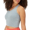 image:imageHanes Light Workout 3Pack StretchCotton Cropped Yoga Tank Tops for Women with Builtin BraBlackWhiteConcrete Heather