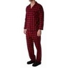 image:imageHanes Mens 100 Cotton Flannel Plaid Pajama Top and Pant Set Long Sleeve Button DownBlack Plaid