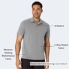 image:imageHanes Mens Moves Performance Polo Short Sleeve Polo Shirt for Men MoistureWickingDusk Shadow Grey Heather