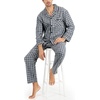 image:imageHanes Mens Woven PlainWeave Pajama SetBlackGrey Plaid