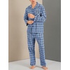 image:imageHanes Mens Woven PlainWeave Pajama SetBlue Green Plaid