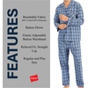 image:imageHanes Mens Woven PlainWeave Pajama SetBlue Green Plaid