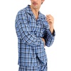 image:imageHanes Mens Woven PlainWeave Pajama SetBlue Green Plaid