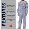 image:imageHanes Mens Woven PlainWeave Pajama SetBlue Plaid
