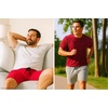 image:imageHanes Mens Woven ShortRedGrey Heather