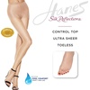 image:imageHanes Silk Reflections Womens Control Top Toeless Ultra Sheer Pantyhose with RunResistBuff