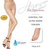 image:imageHanes Silk Reflections Womens Control Top Toeless Ultra Sheer Pantyhose with RunResistBuff
