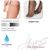 image:imageHanes Silk Reflections Womens Sheer Toe Silky Sheer KneeHigh StockingsBarely Black