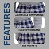 image:imageHanes Ultimate Mens Flannel Pajama Pants Plaid Cotton Loungewear Pj Bottoms with Pockets Extended SizesNavy Buffalo