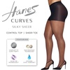 image:imageHanes Womens Curves Control Top Sheer Toe Silky Sheer Pantyhose With Wicking Cool ComfortBarely There