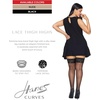 image:imageHanes Womens Curves Sheertoe Silky Sheer Lace Topped Thigh High Stockings  Wicking Cool ComfortBlack