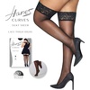 image:imageHanes Womens Curves Sheertoe Silky Sheer Lace Topped Thigh High Stockings  Wicking Cool ComfortNude